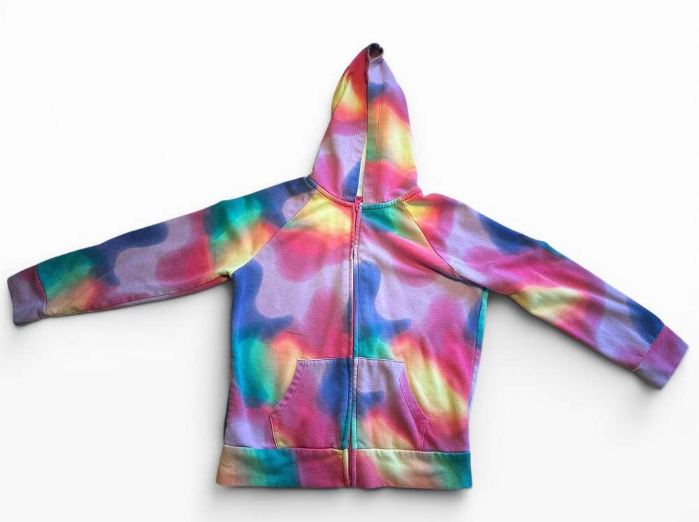 The Children's Place Girls Watercolor Tie-Dye Zip-Up Hoodie Size 7/8